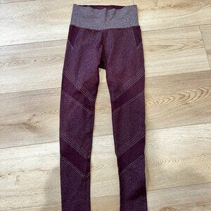 Athleta Twilight Tight 2.0 Sparkle Leggings Burgundy S